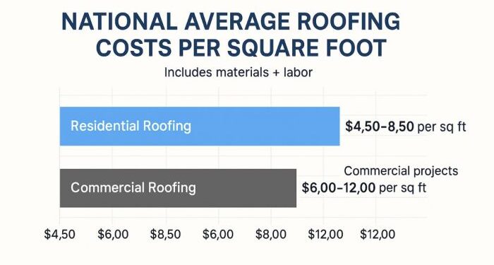 Roof installation cost per square foot
